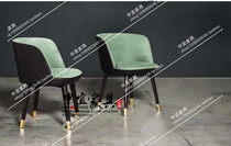 American solid wood dining chair Nordic fabric simple modern restaurant cafe chair fashion designer chair