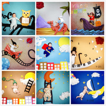 New DIY theme photography blanket photo studio childrens photography clothing background 100 days Baby Photo Clothes
