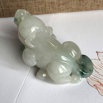 Emerald leopard pendant male and female with jade A cargo floating flowers Ruyi Lovers Pendant lovers Pendant Handcrafted