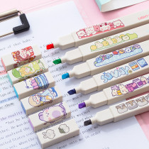 Highlighter pen large-capacity middle school students use macaron color light and soft color candy color endorsement artifact set hand account light color eye protection Primary School rough stroke key marker color marker pen