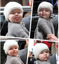 French Jacadi hat small seven with spring and autumn winter baby cotton thread knitting childrens infant trend wool hat