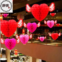 Christmas decoration decoration pendant shop mall store Jewelry store top pendant Love angel flower ball