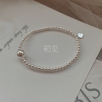 First see simplified literature and art ins hand decoration 100 hitch transfer silver bean bean 925 pure silver student classic small round pearl bracelet woman
