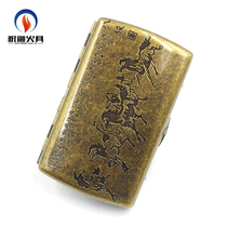 Toast Double Gun Cigarette Case 12 Loaded Pure Copper Pressure Resistant Metal Smoke Clip Creative Personality Mens Cigarette Case Multicolored Optional