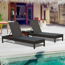 Outdoor reclining bed lounge outdoor garden leisure rattan sleeping chair open air beach lunch rest bed swimming pool lounge chair