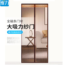 Magnetic screen door Velcro anti mosquito curtain full magnetic strip strong magnetic suction sand door home self-adhesive simple mosquito net screen window door