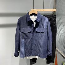 2021 Spring and Autumn new men Japanese casual cotton shirt shirt loose simple striped shirt coat men