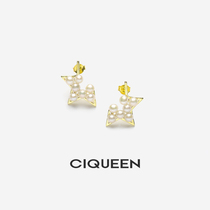 Qianqian jewelry star earrings female simple temperament earrings fashion exquisite Korean Net red earrings star the same model