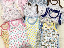 3 pieces-Japanese summer male and female child pure cotton in cotton vest harness back 80-130 yards