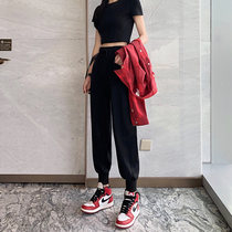 South Korean sports pants Loose Spring Autumn Casual Wear pants 2022 Summer New Ins Chains Grey Bunches Kharen Pants