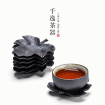 Creative cup cushion anti-burn and heat insulation cup Today-style maple leaf shaped ceramic tea Tootto cushion Gongfu Tea Road tea set spare parts