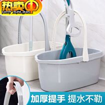 Sponge mop bucket Rectangular large diameter plastic household rinse mop bucket foldable pier cloth mop floor squeeze bucket