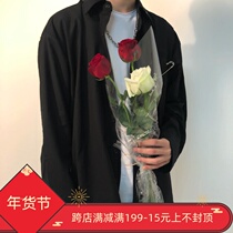 PCGO]CCHZ Yamamoto Yaoshi pin design profile black shirt neutral loose casual long sleeve jacket