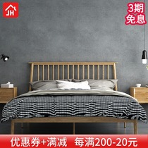 Imitating solid wood modern simple Princess iron bed iron frame steel frame double single adult iron bed 1 2 1 51 8 meters