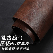 PU new embossed European and American sofa car seat waterproof leather handmade padded artificial leather soft bag hard bag fabric