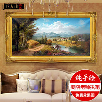  Yishuo European-style living room pure hand-painted oil painting American landscape landscape hanging painting entrance mural decorative painting Harvest