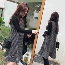 Early autumn big code 2021 autumn and winter new small balsamic wind gestation woman dress fashion display slim fit dress postnatal suit foreign air