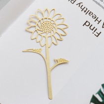 (Sunflower)Lettering custom Chinese style brass metal bookmark creative small fresh student gift handmade