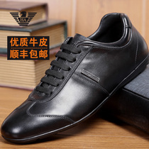 Italian big-name mens shoes autumn breathable casual business leather shoes lace up British wear-resistant low-top driving trendy shoes