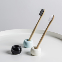 Simple black and white ins Japanese ceramic toothbrush holder toothbrush holder tooth seat bathroom couple home toothbrush base