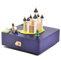 jeancard Music Box Eight Tone Wooden Castle Carriage Birthday Gift Girls Christmas Men Friends Christmas