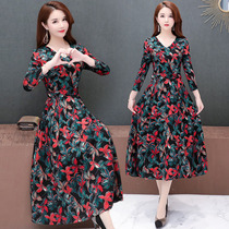 Broken Flowers Tandem Dress Lady Summer 2021 New womens dress Senior sensation slim waist down waist down slim fit Long sleeves Skirt Autumn
