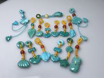 Original mine high porcelain turquoise original side hanging small drip counter pendant mobile phone pendant DIY accessories carving