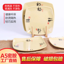 Melamine square plate imitation porcelain dumpling plate color plastic plate vegetable plate commercial tableware plate plate plate fast food plate