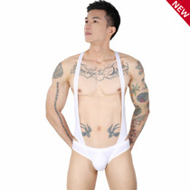 Men Perspective Ice Silk One-piece Clothes Ultra Trump Hip One-piece Spice Tight Fit Underwear Mens High Elastic Conjoined