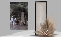 Wedding hand-painted floral outdoor nature Thai layered psd source file retro dried flower Kwai fan material