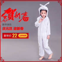 Halloween childrens costume party White rabbit performance clothes Pink rabbit costume performance Kindergarten cartoon animal costume