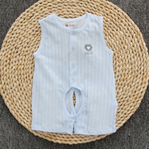 Baby short sleeve jumpsuit cotton ultra-thin baby Summer Sleep clothes 2 ha clothes 3 months 0-1 years old