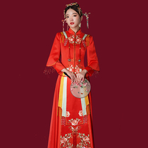 Xiuhe clothing bride 2021 New Chinese wedding dress wedding dress tassel satin ancient wear thin female summer toast