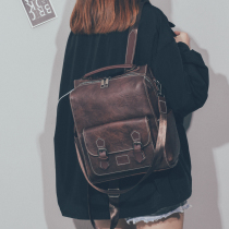 If wind minimis about 100 lap double shoulder bag women 2020 new fashion Korean version large capacity soft leather dual-use backpack travel bag