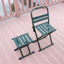 Thickened Army Green Folding Chair Outdoor Sketch Fishing Chair Backrest Small Bench Portable Mazar Folding Bench