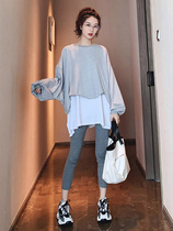 Autumn foreign style short man high fashion mature suit goddess thin petite wear light ripe two-piece set