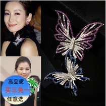 Professional Amast 2020 new brooch corsage Korean luxury atmosphere butterfly female crystal coat pin