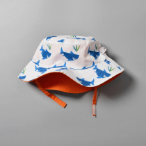 Double-sided boy sun hat children cotton sunscreen sun hat shark print baby handsome fisherman hat