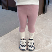 Girls solid color leggings spring 2021 New Korean foreign style children wear trousers baby spring and autumn casual pants