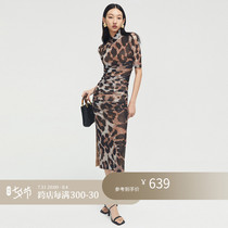 Z boss mid-length style qipao dress for womens summer improvement Water ink painting elegant sexy BAO WEN Chinese style dress