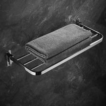 Stainless steel towel hanging rack-free bathroom towel with shelf toilet single-layer folding towel rack