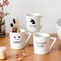 Korean ins Wind Cute ceramic wash cup brush Cup tooth cylinder household mug