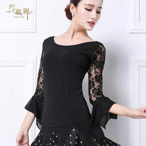 Jump in ballroom dancing choreography Morden dance rehearsal for a new womens long-sleeved dress rehearsal for a dance blouse sexy