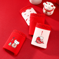 Fenteng red panties Female year of life pure cotton cotton crotch Year of the Ox Wedding red lucky girl antibacterial briefs
