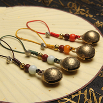 Brass tiger head bell key pendant pendant Honmei year mens and womens jewelry peace red rope hand-woven gift