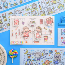 Japanese stationery ins cute hand account emoji stickers cartoon diary book Handbook DIY photo album decoration stickers