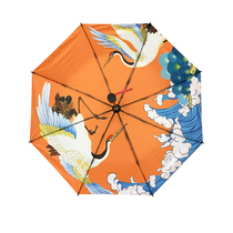 AG Official antique black gold crane umbrella folding umbrella sunscreen UV protection