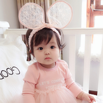 Korean version of exaggerated rabbit ears female baby full moon 100-day feast headdress Baby hair accessories Newborn hair band ins