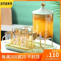 High temperature resistant large capacity cool and cold kettle cup suit with tap juice tripod drink barrel cold hot drink home restaurant