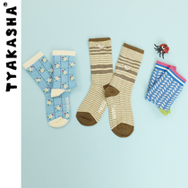 (Jungle Series) TYAKASHAKIDS Takasha childrens socks in tube socks stockings stockings stockings cotton socks